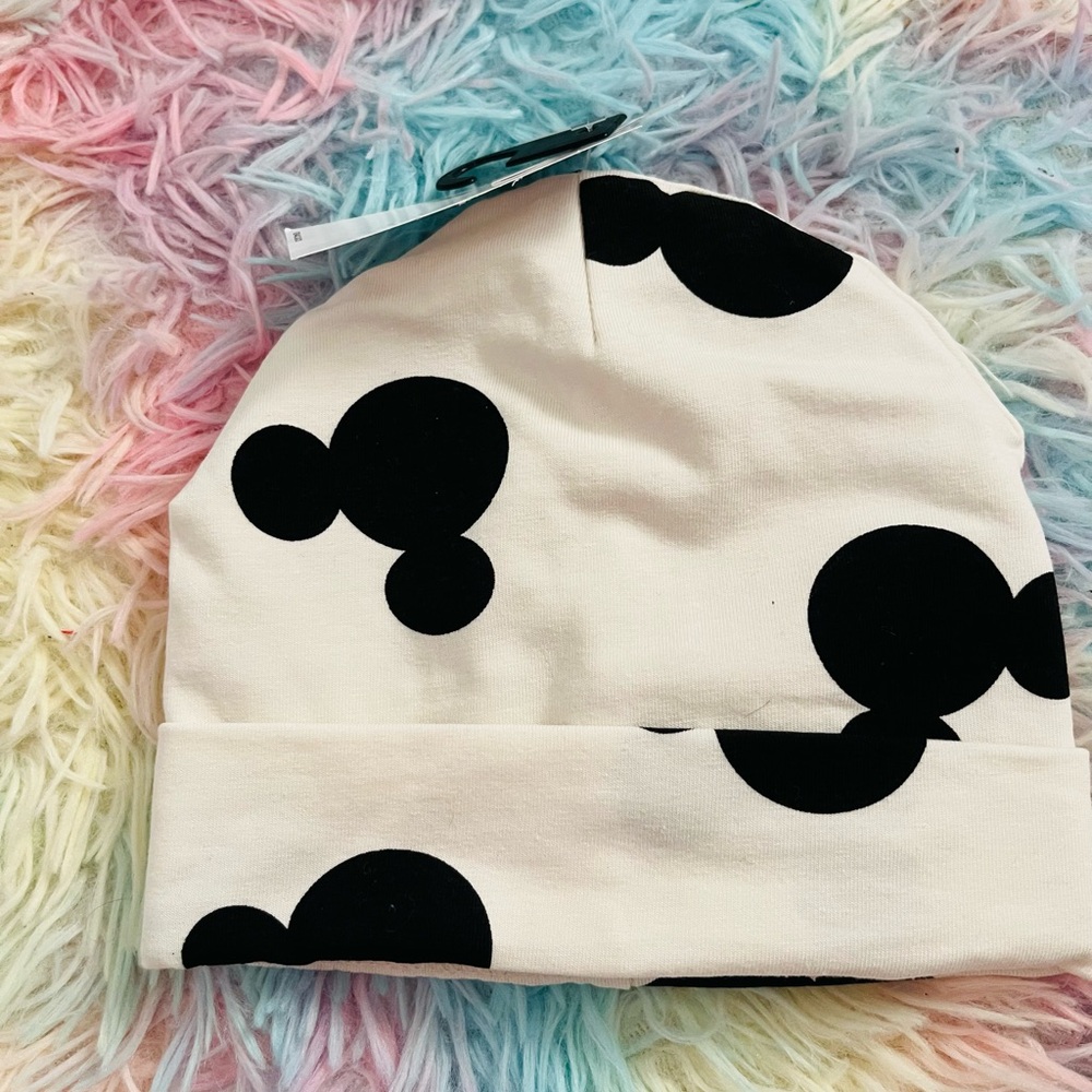 H&M Kids Cream and Black Patterned Hat